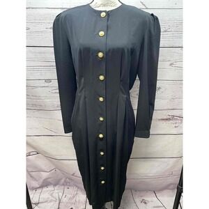 Chaus  Black  Dress ‎ Shoulder Pads  Vintage  Dresses